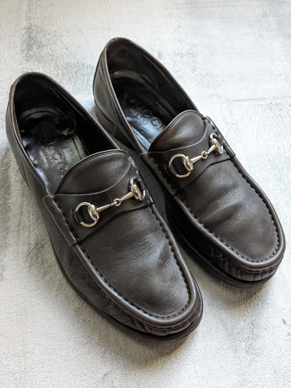 Gucci Horsebit Loafers Brown Men 9.5 D Leather Slip Ons